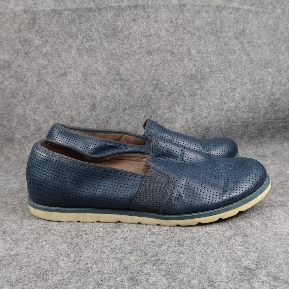 Natural Soul Shoes Womens 10W Loafer Slip On Casual Comfort Perforated Blue Flat